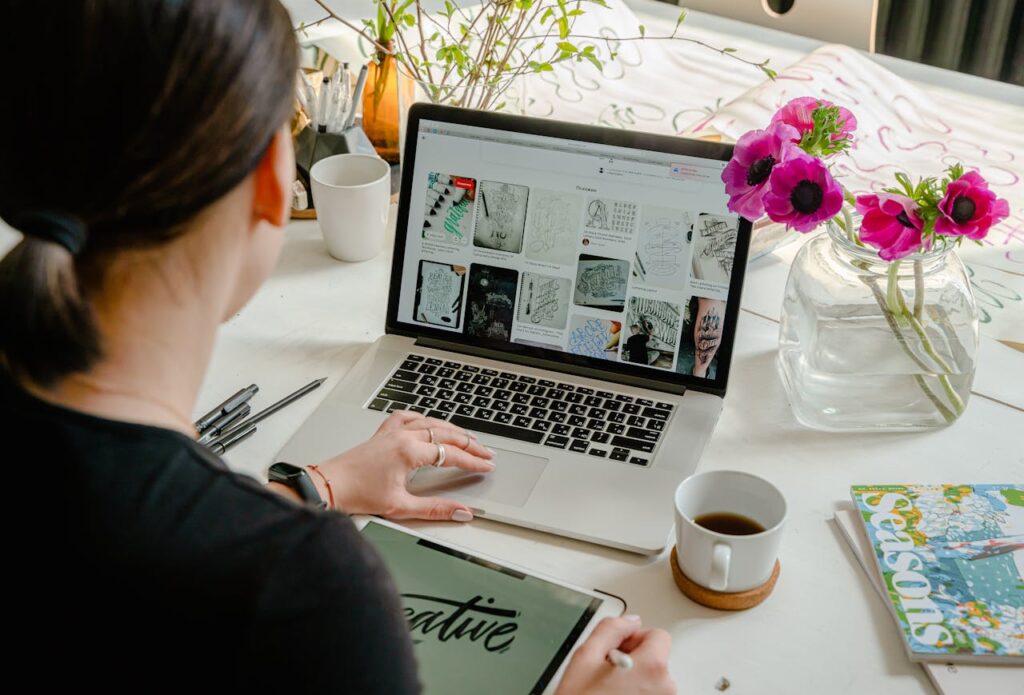 Selling digital products online via laptop or tablet